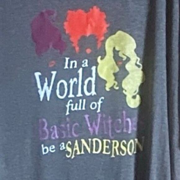 Sanderson Sisters Hocus Pocus Graphic Tee Women’s 5XL Plus Gray Halloween Shirt - Picture 4 of 5